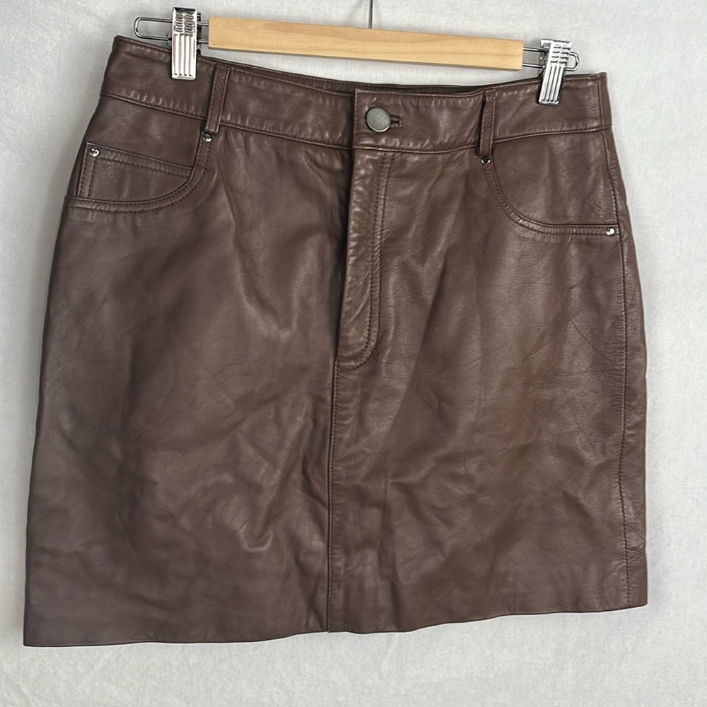 Walter Baker 8 leather skirt